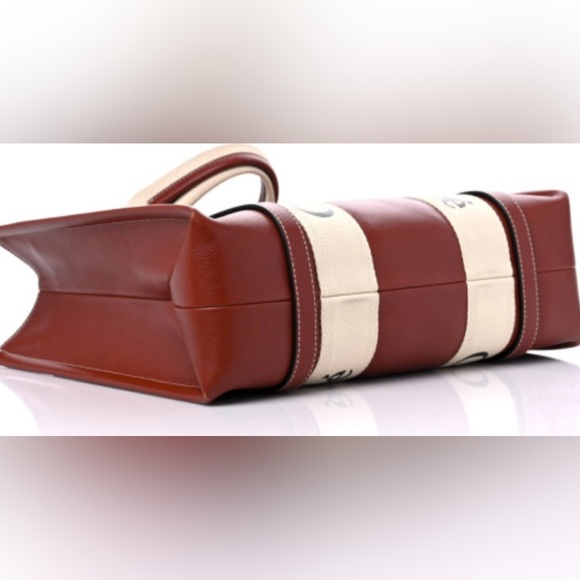 Preowned CHLOE Calfskin Med. Woody RibbonTote Sepia Brown- Great Condition. - Picture 4 of 12